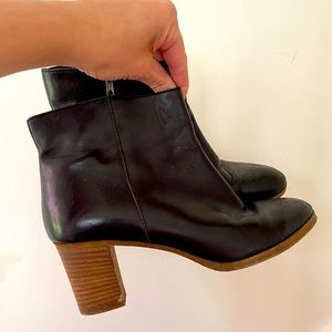 J crew black leather booties size 9